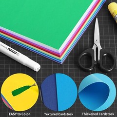 60 Sheets Textured Colored Cardstock – 8.5 x 11.0 x in, 30 Colors