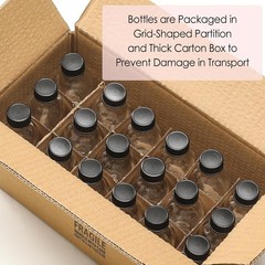 18 Botellas de Vidrio Transparente 60ml con Tapas y Embudos Acero Inoxidable 2oz