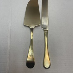 West Elm Gold 13″ Cake Knife and 11 1/4″ Server 2 Pieces