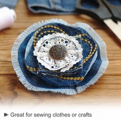 For Uxcell Denim Ribbon, 6 Rolls 1.5»×2 Yard Frayed Fabric, Black
