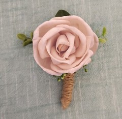 Pink Dusty Blue Cascade Bridal Bouquet made of Sola Wood Flowers for Wedding