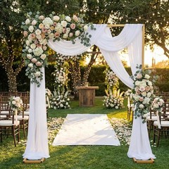 8.2 x 8.2FT Arch Backdrop Stand Garden Square Metal Arch for Wedding Party Decor