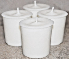 Unscented Soy Wax Votives, 4 pack, hand -made, cotton wicks, long burn time