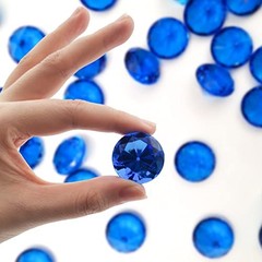 100 pcs Acrylic Diamond Gems, Blue Acrylic Diamonds 1 Inch Faux Dark Blue