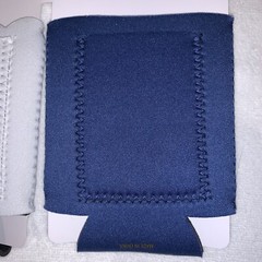 Mr. & Mrs. Koozies Wedding NEW Navy White, Gold Script – With Pocket!