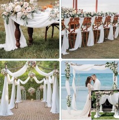 White Wedding Tulle Arch Draping Fabric 160×800 cm – 63” x 315”