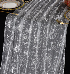 Table Runners for Table Scaping & Decor Sheer Silver, 10 FT Long- Set of 2