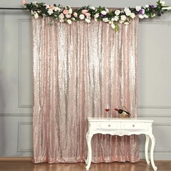 BLUSH 8 ft x 8 ft Sequined Backdrop Curtain Wedding Party PhotoBooth Decorations