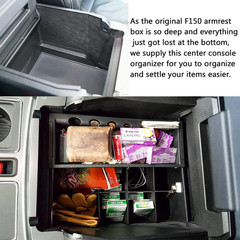 Center Console Organizer Dividers Compatible with 2015-2018 2019 2020 Ford F150