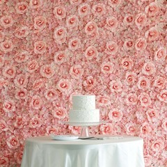 8 Blush Roses and Hydrangea Flowers Mat Wall Backdrop Panels Wedding Decorations