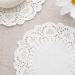100 WHITE 4″ Round Disposable Lace PAPER DOILIES PLACEMATS Event Party Supplies