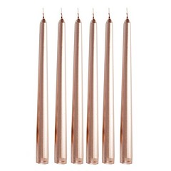 120 Rose Gold Premium 10″ Taper Candles Unscented Dinner Wedding Decoration