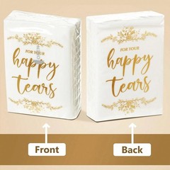 Elegant Wedding Tears Tissues Personalized 3 Ply Paper Handkerchiefs Party Favor