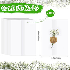 100 Pcs Wedding Invitations Wraps Set Include Pre Folded Vellum Jackets for 5 X