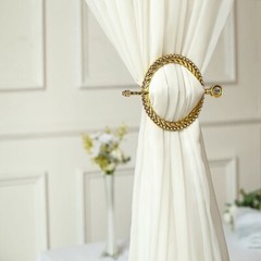 GOLD 2 Plastic 6″ Braided Design CURTAIN TIE Backs Acrylic Crystals Party Events