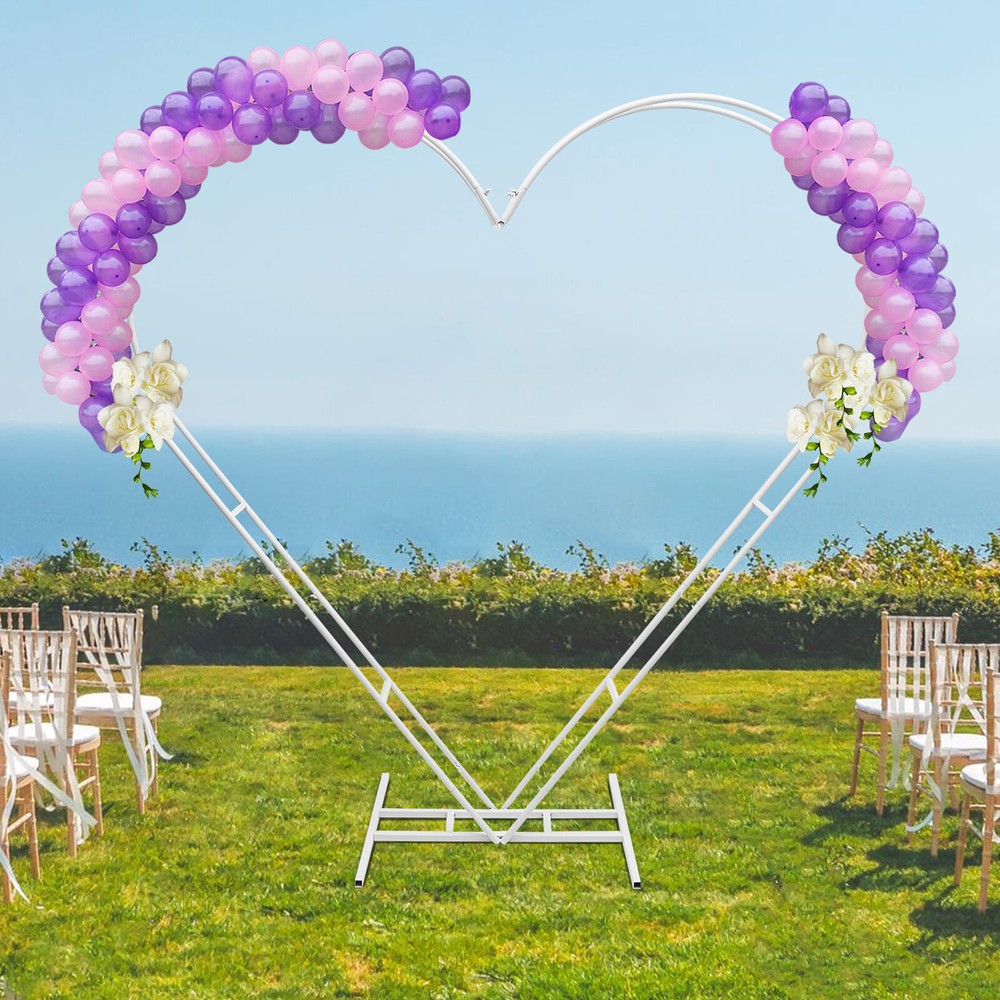 Metal Heart Shaped Wedding Arch Backdrop Stand White for Wedding Ceremony Decor!