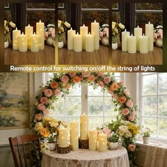 Outdoor Waterproof Flickering Flameless Candles 5PCS-D2.2“xH5″5″6″7″8″ Ivory