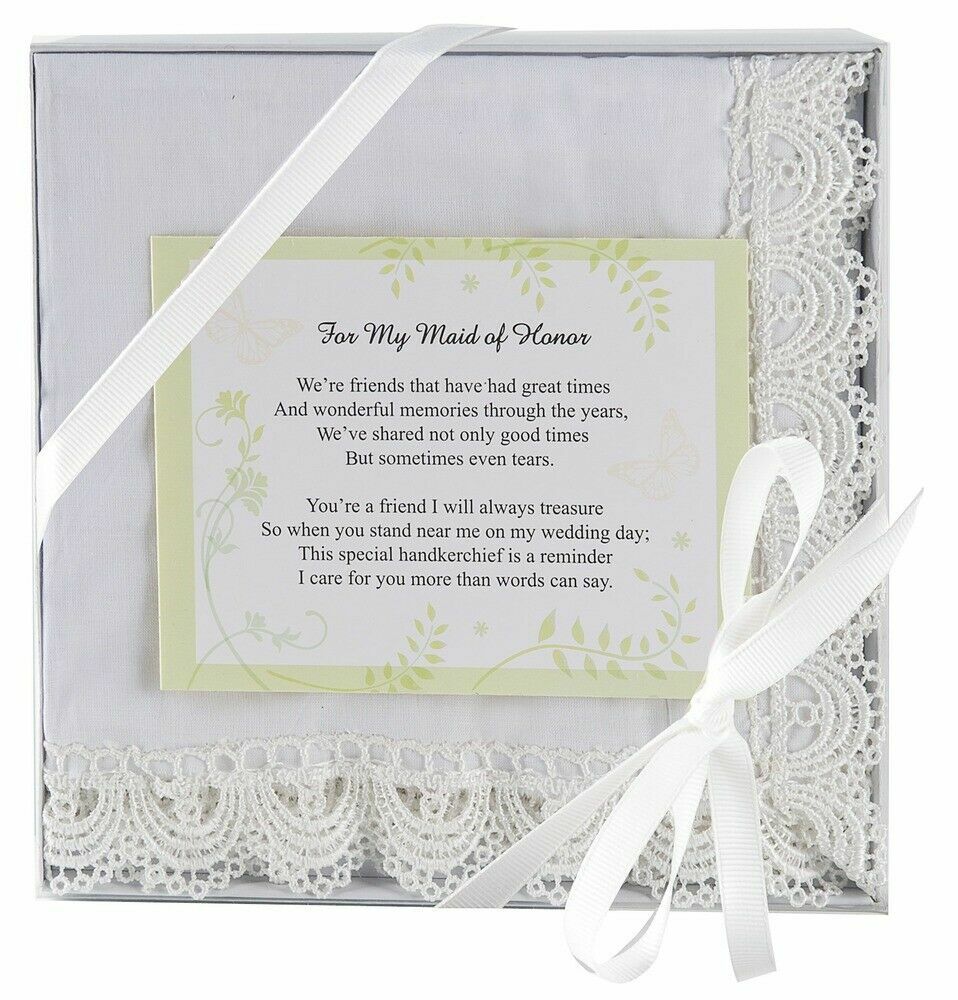 Ganz Wedding Keepsake Maid Of Honor Handkerchief 13x13in –