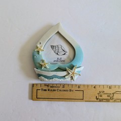 Nautical Beach Small Blue Frame Ideal Wedding / Banquet Table Marker Lot Of 7