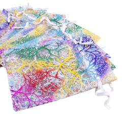 100pc Sheer Coralline Organza Jewelry Pouch Wedding Party Favor Gift Bags