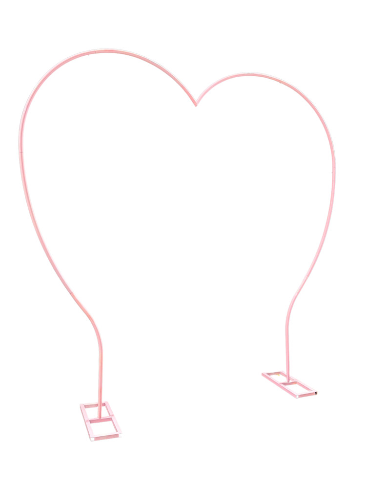 Pink Heart Shaped Backdrop Stand Weddings Bridal Shower Decoration 8.2ft x7.8ft