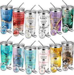 12 Employee Appreciation Gift Sets – Inspirational Tumblers & Keychains