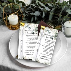 50 Sets Wedding Guest Book Pens, White Ballpoint with Gold Heart Top, Thank You