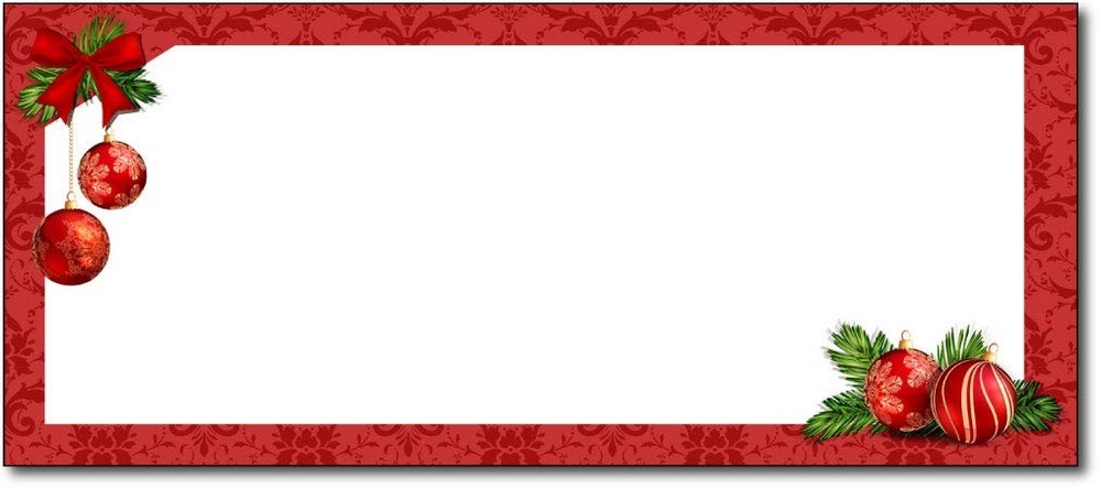 Christmas Envelopes #10 Letter Size – 80 Holiday 9.5″ x 4.125″, Red Bulbs