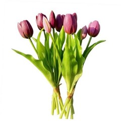 10pcs Multicolor Artificial Tulip Bundle with 5pcs Purple and 5pcs Light Purple