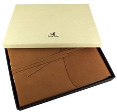 Large Rustic Genuine Leather Photo Album with Gift Box – Scrapbook Style Page…
