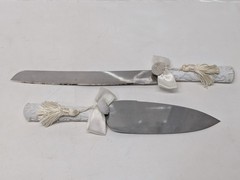 Vintage Treasure Masters Pearl Mosaic Wedding Cake Knife & Server Set