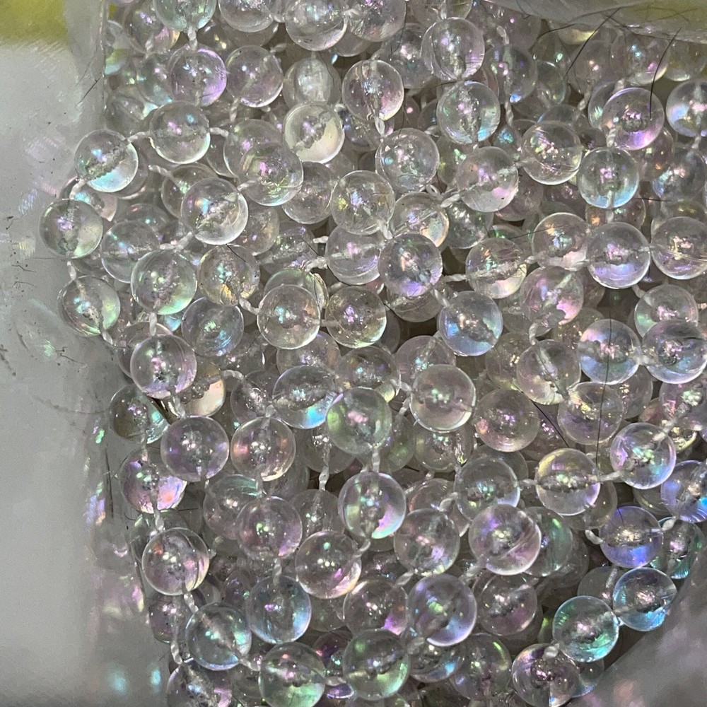 Clear Iridescent Beads On A String 340” Craft Decorating