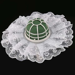 6 Wedding Bridal Bouquet Holder Handles with 6 White Lace Collar Flower2240
