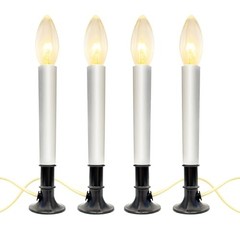 4 PK Electric Window Candles, 9 Inch Christmas Window 4 Pack 1 Lights-nickel