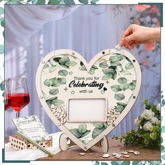Wedding Guest Book Alternative with 100 Wood Hearts, Drop Box Pen 13.5 x 13.5…