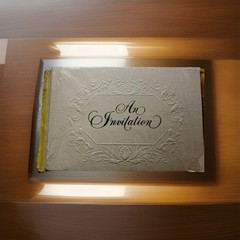 BRIDAL WEDDING SHOWER PARTY INVITATION Embossed Ambassador Hallmark Vintage Gold