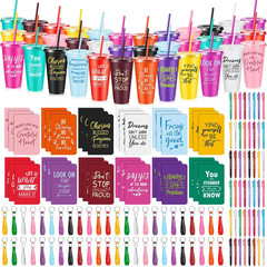 Colorful 48 Sets Inspirational Gifts for Employee Appreciation – Cups, Notebooks