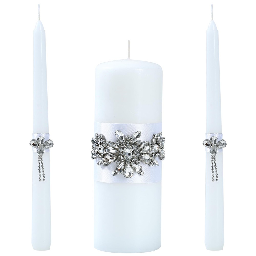 3 PCS Unity Wedding Candle Set 1 Pillar 2 Taper Candles Ceremony Decor