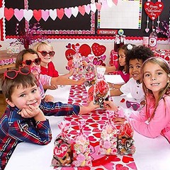 Valentine Cellophane Candy Bags,150 Pcs Treat Bags Heart and Love Shape