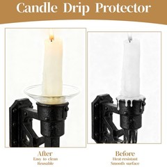 Glass Bobeches for Candlestick Holders, 3 Pcs 7×2.2 cm/2.76×0.86 in, Clear