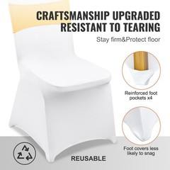 50pcs Polyester-Spandex Fitted Covers + Gold Sash, 440x510x925mm, Reusable Soft