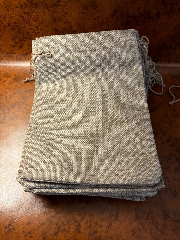 LOT of 22 Burlap Linen Gift Bags Wedding Jute Jewelry Pouches Party Favors, 7×9″