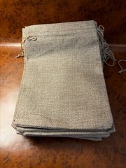 LOT of 22 Burlap Linen Gift Bags Wedding Jute Jewelry Pouches Party Favors, 7×9″