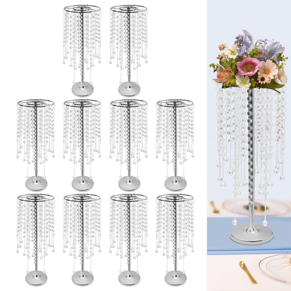 10Pcs 55cm Tall Crystal Flower Stand Centerpieces Vase Wedding Party Decor