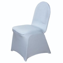 10 Silver Spandex Fitted Banquet Chair Covers Wedding Reception Decorations