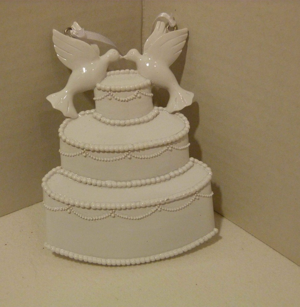 Kissing Love Doves Wedding Cake Ornament by Personalized By Santa