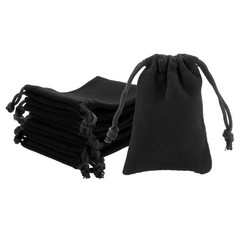 20Pcs Velvet Gift Bags 2 x 2.8″ Velvet Drawstring Jewelry Pouches Black