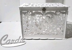 Rustic Mr & Mrs. Wedding Money Box Holder, Lock Slot, Lock & Key, Card Sign, New