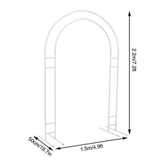 White Steel Round Arch Backdrop 1.5m × 2.2m Wedding Balloon Stand