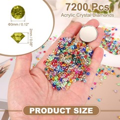 7200Pcs 3mm Wedding Table Scatter Confetti Diamond for Party, Olive Green AB